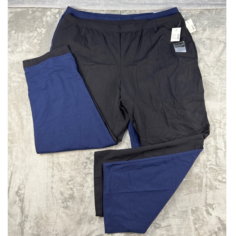 Catherines Leggings Women 3X Suprema Collection Black Navy Blue 2-Pack NEW